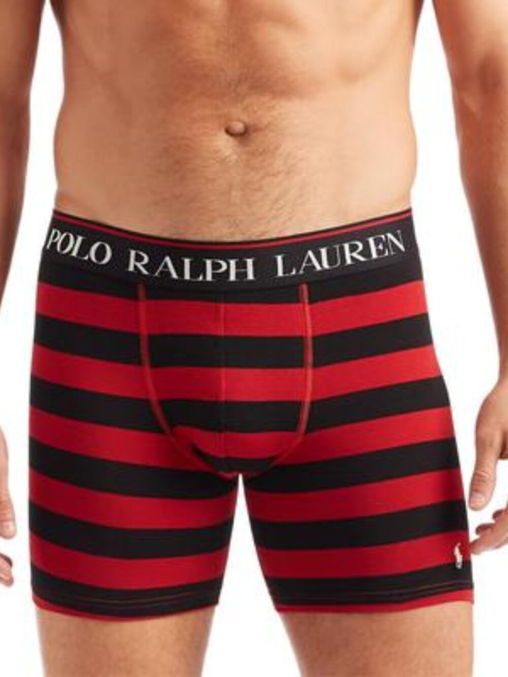 Polo Ralph Lauren Stretch Pony Boxer Briefs - Red/black Rugby Stripe